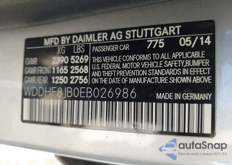2014 Mercedes-Benz E 350 4Matic from USA, damaged, VIN WDDHF8JB0EB026986